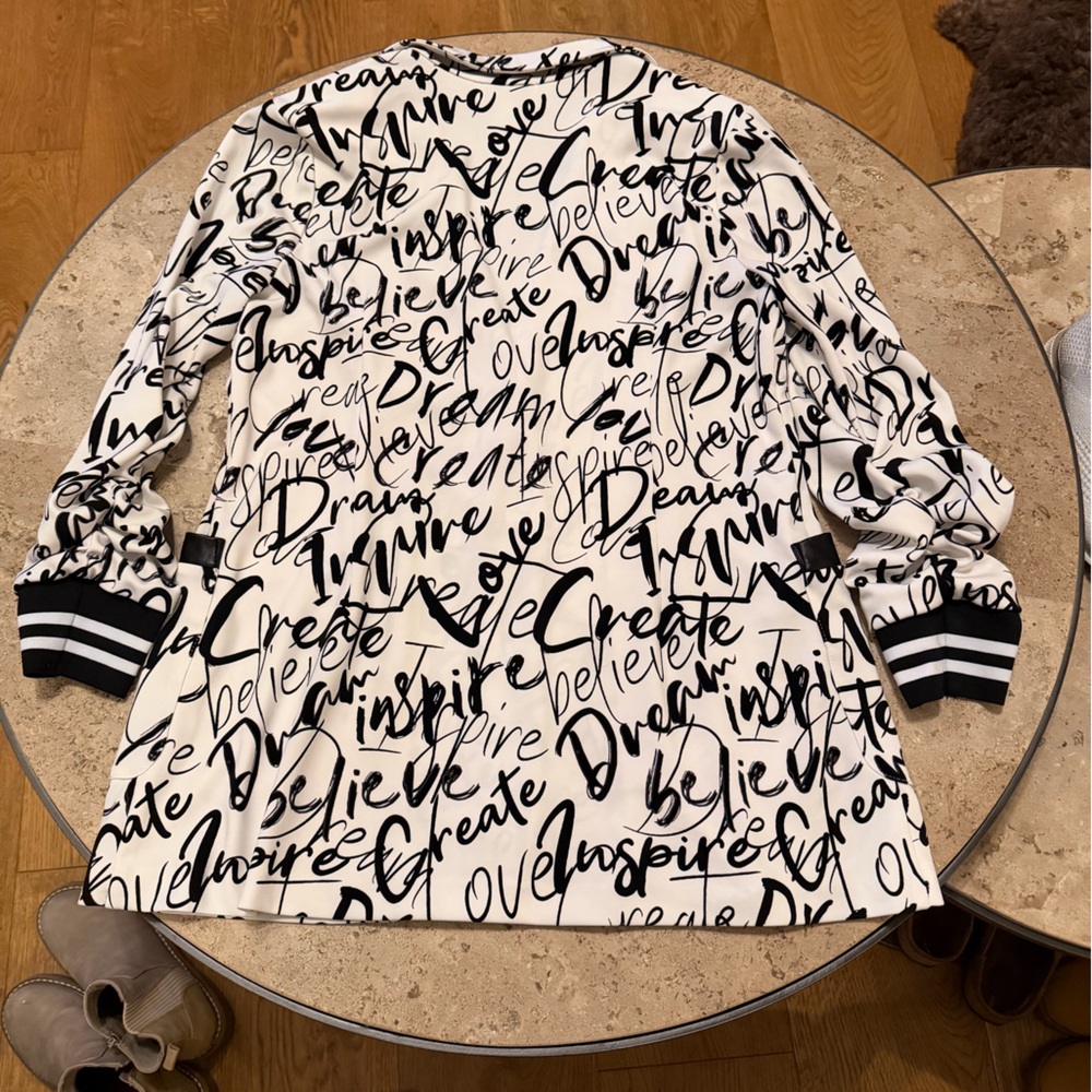 Joseph Ribkoff Black and White Script Blazer - Picture 6 of 6